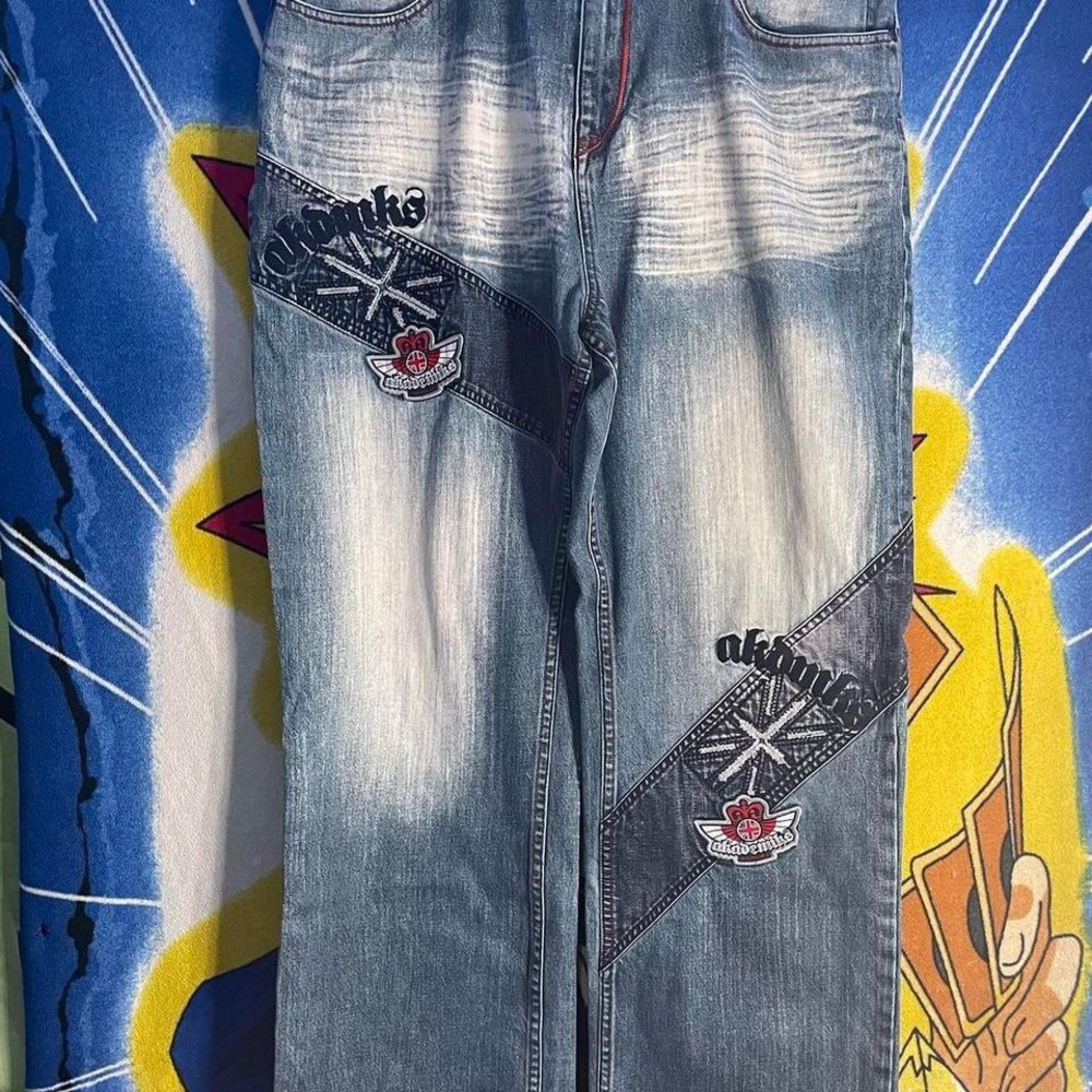 2000s Y2K Embroidered Akademik Pants